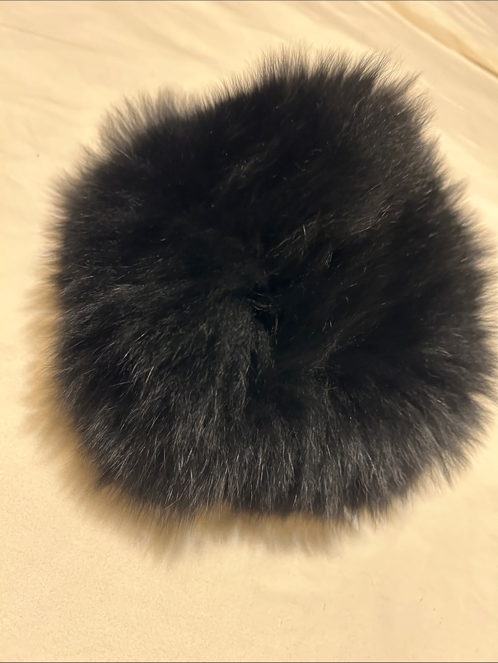 jocelyn Black Faux Fur Pom Pom Hat Accent